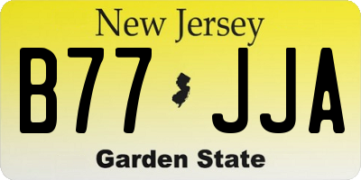 NJ license plate B77JJA