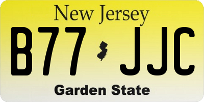 NJ license plate B77JJC