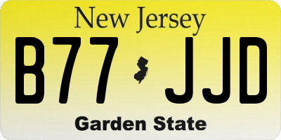 NJ license plate B77JJD