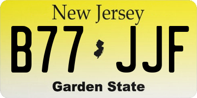 NJ license plate B77JJF