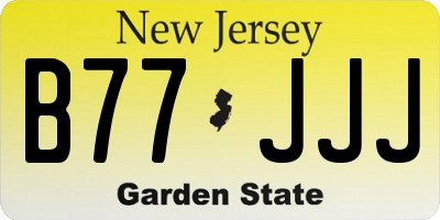 NJ license plate B77JJJ