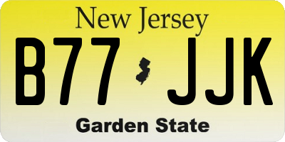NJ license plate B77JJK