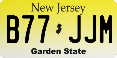 NJ license plate B77JJM