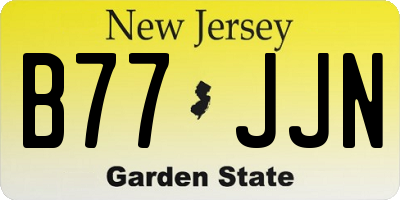 NJ license plate B77JJN