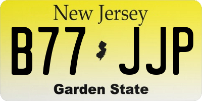 NJ license plate B77JJP