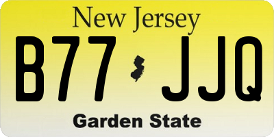 NJ license plate B77JJQ