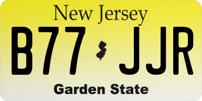 NJ license plate B77JJR