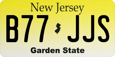 NJ license plate B77JJS
