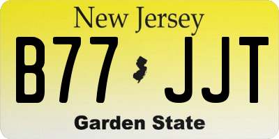 NJ license plate B77JJT
