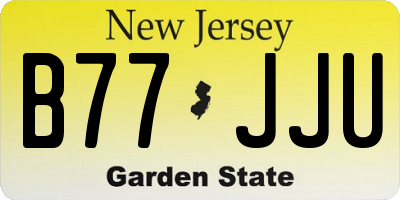 NJ license plate B77JJU