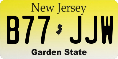 NJ license plate B77JJW