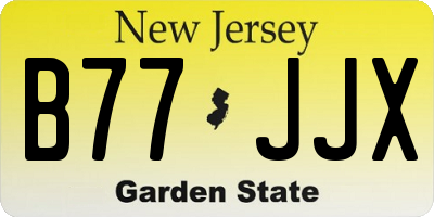 NJ license plate B77JJX