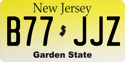 NJ license plate B77JJZ