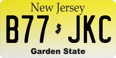 NJ license plate B77JKC