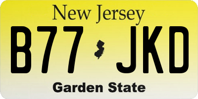 NJ license plate B77JKD