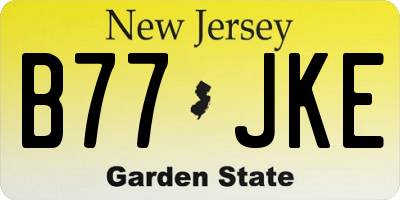 NJ license plate B77JKE