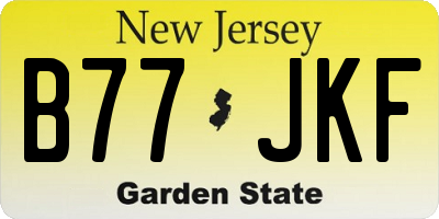 NJ license plate B77JKF