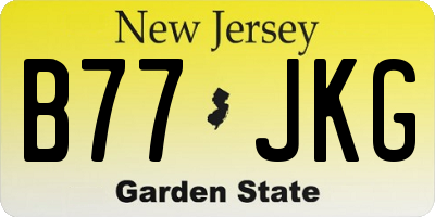 NJ license plate B77JKG