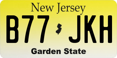 NJ license plate B77JKH