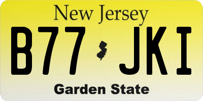 NJ license plate B77JKI