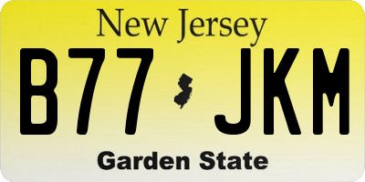 NJ license plate B77JKM