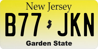 NJ license plate B77JKN