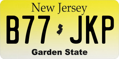 NJ license plate B77JKP