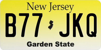 NJ license plate B77JKQ