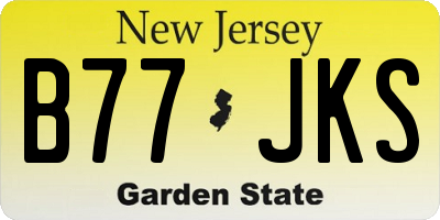 NJ license plate B77JKS