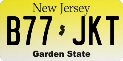 NJ license plate B77JKT