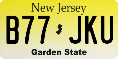 NJ license plate B77JKU