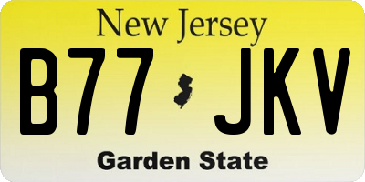 NJ license plate B77JKV