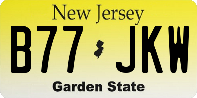 NJ license plate B77JKW