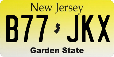 NJ license plate B77JKX