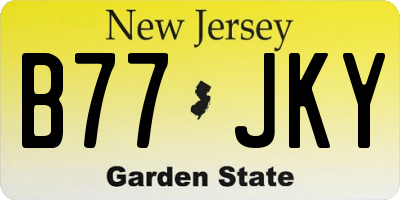 NJ license plate B77JKY