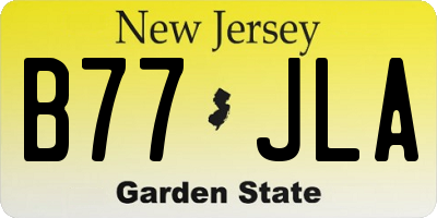 NJ license plate B77JLA