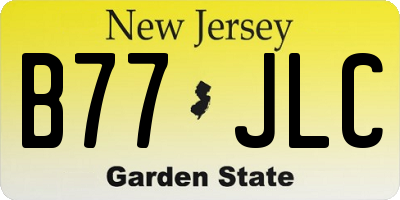NJ license plate B77JLC