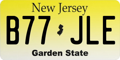 NJ license plate B77JLE