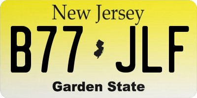 NJ license plate B77JLF