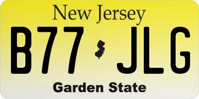 NJ license plate B77JLG