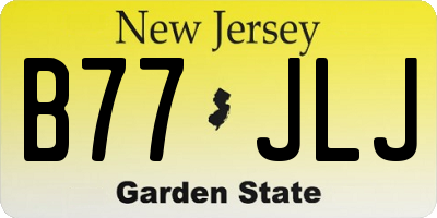 NJ license plate B77JLJ