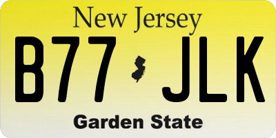 NJ license plate B77JLK
