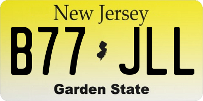 NJ license plate B77JLL