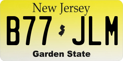 NJ license plate B77JLM