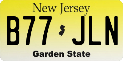 NJ license plate B77JLN