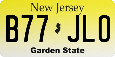 NJ license plate B77JLO