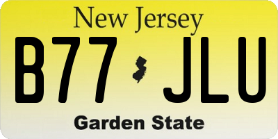 NJ license plate B77JLU