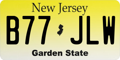 NJ license plate B77JLW