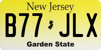 NJ license plate B77JLX