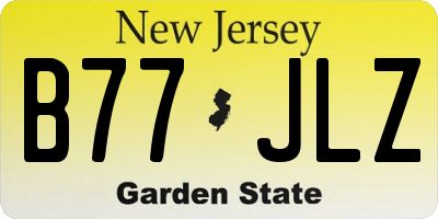 NJ license plate B77JLZ